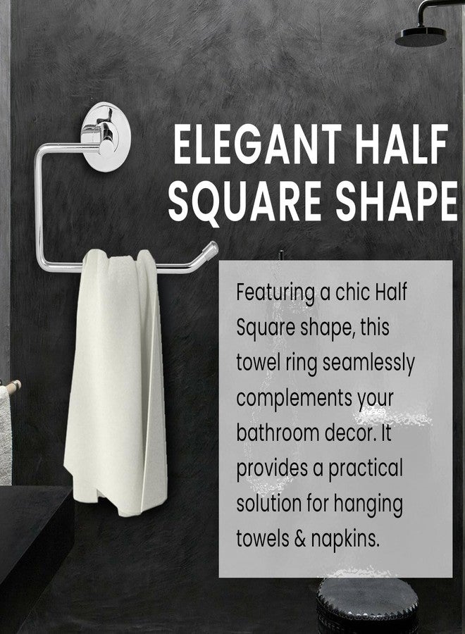 Pivalo Stainless Steel Towel Ring Half Square Hand Towels Hanger Napkin Holder Stand Bathroom Accessories for Home Kitchen & Wash Basin - Image 2